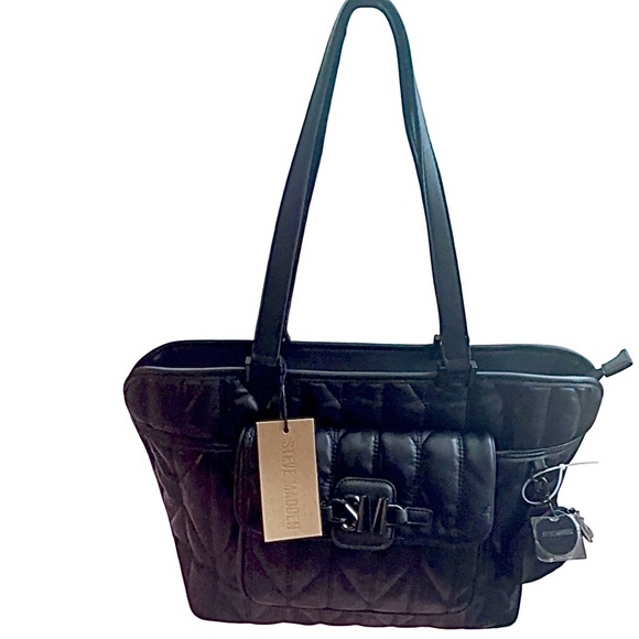New! STEVE MADDEN Black Tote with Change Purse. Lots of pockets and compartments - Picture 12 of 16